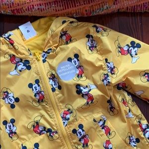 5/6T Yellow Mickey Mouse Raincoat Windbreaker